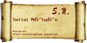 Sallai Mátyás névjegykártya